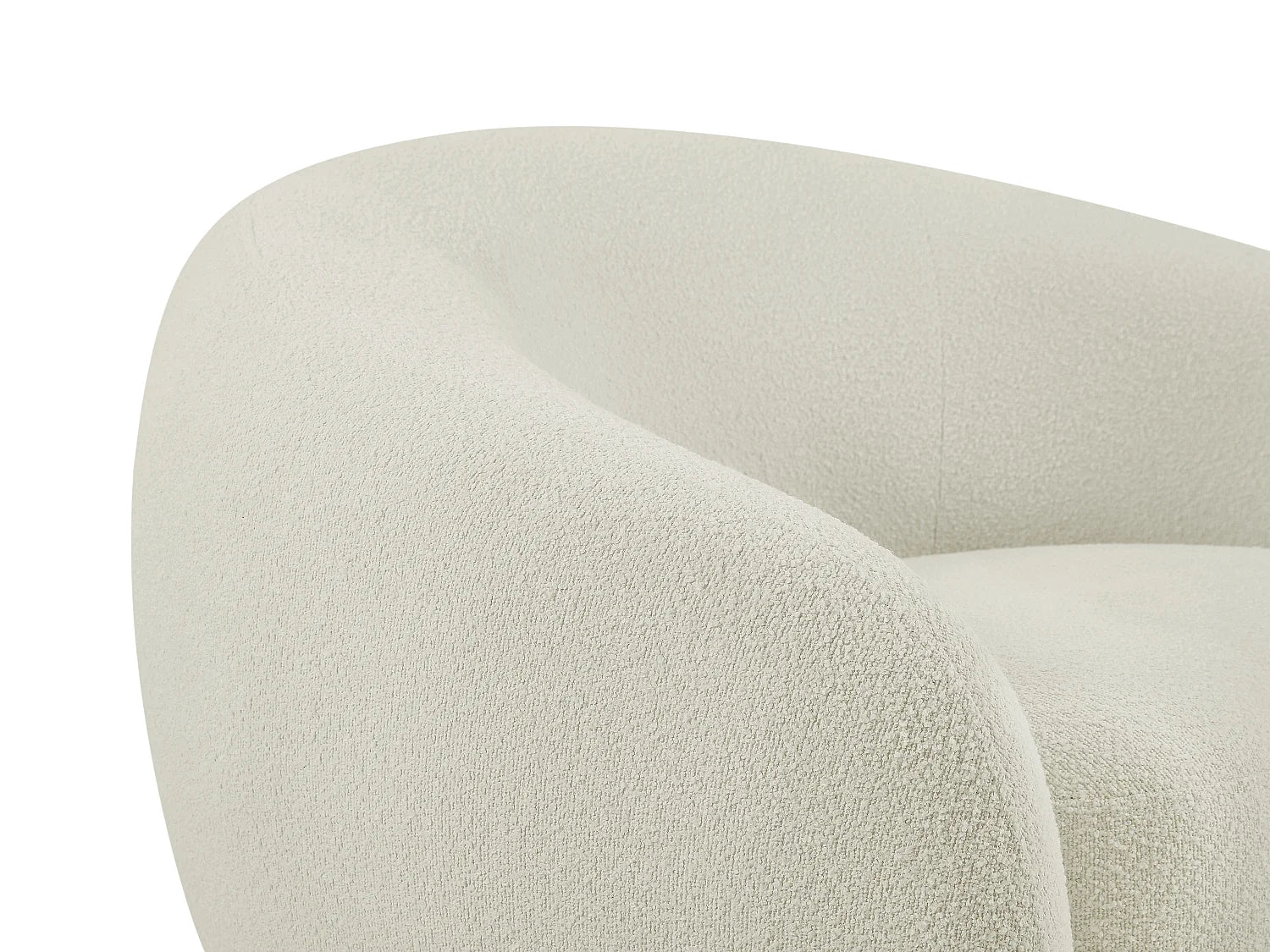 Fauteuil Bubble Scandinave en tissu bouclette blanc ivoire - BOVANA
