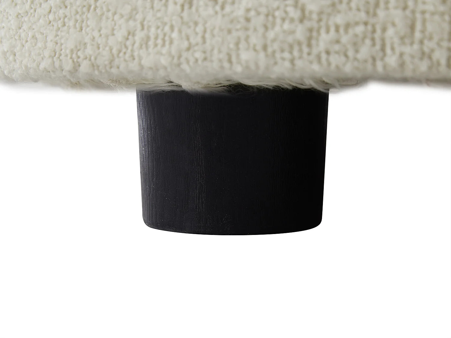 Fauteuil Bubble Scandinave en tissu bouclette blanc ivoire - BOVANA