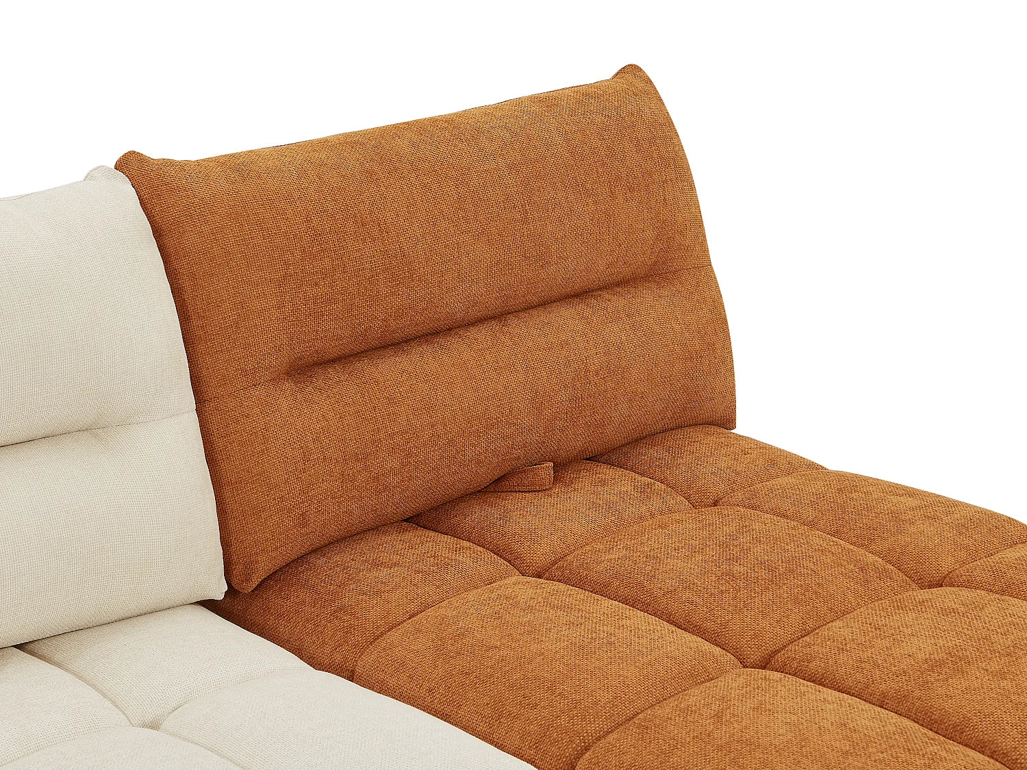 Canapé Bubble d'angle modulable beige et terracotta - APOLIU
