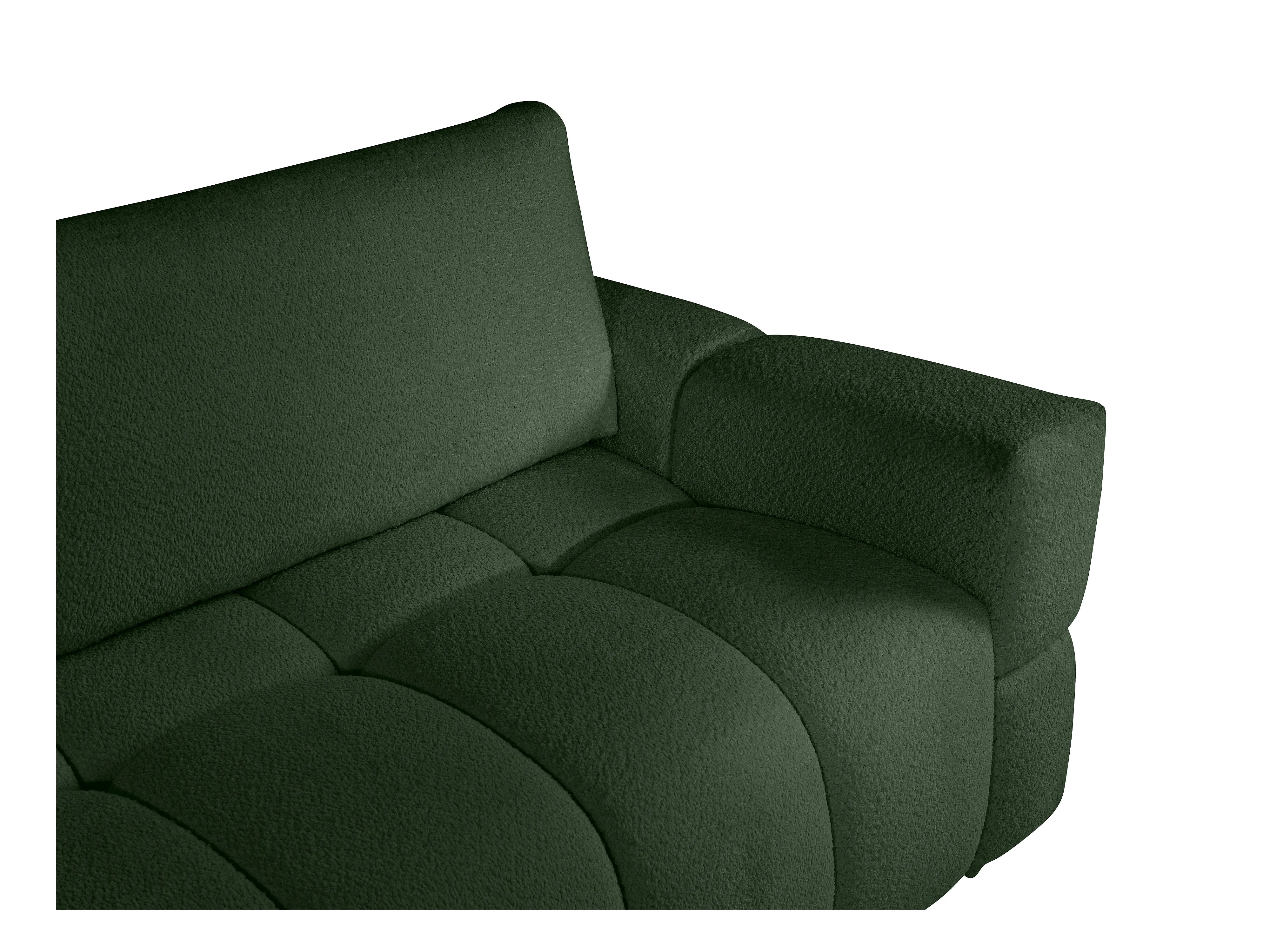 Canapé Bubble 3 places convertible en tissu bouclette vert - ISSORO