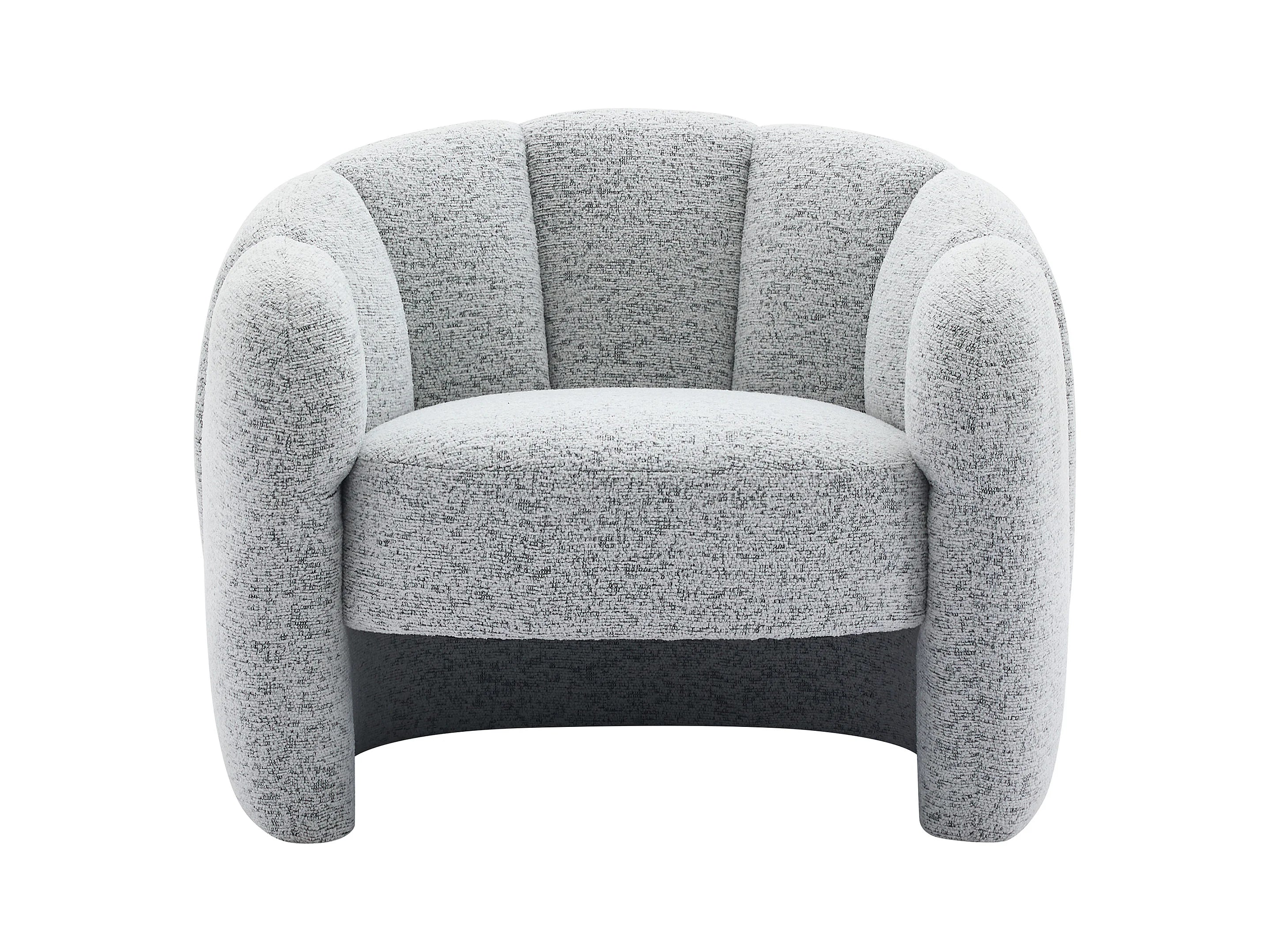 Fauteuil Bubble coquillage en tissu chenille gris - DELIPO