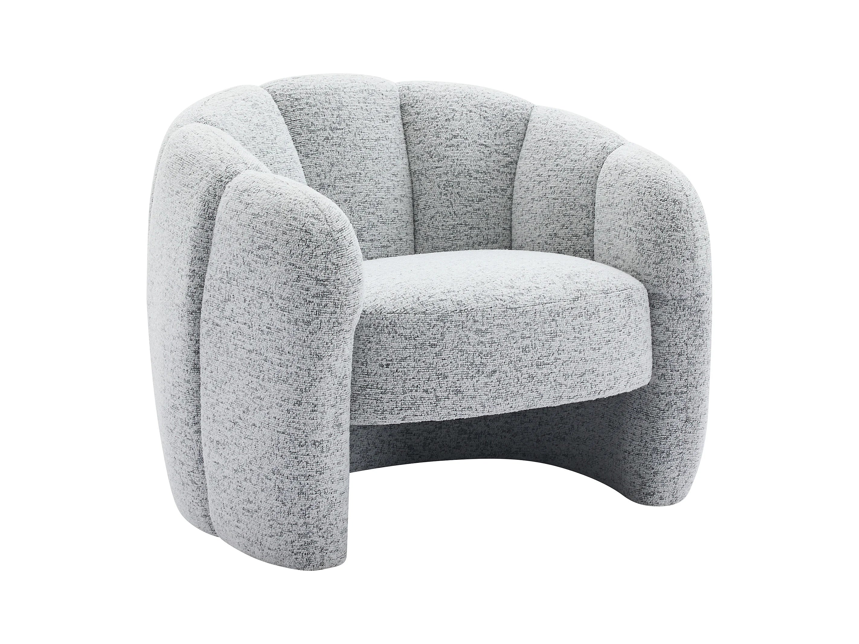 Fauteuil Bubble coquillage en tissu chenille gris - DELIPO