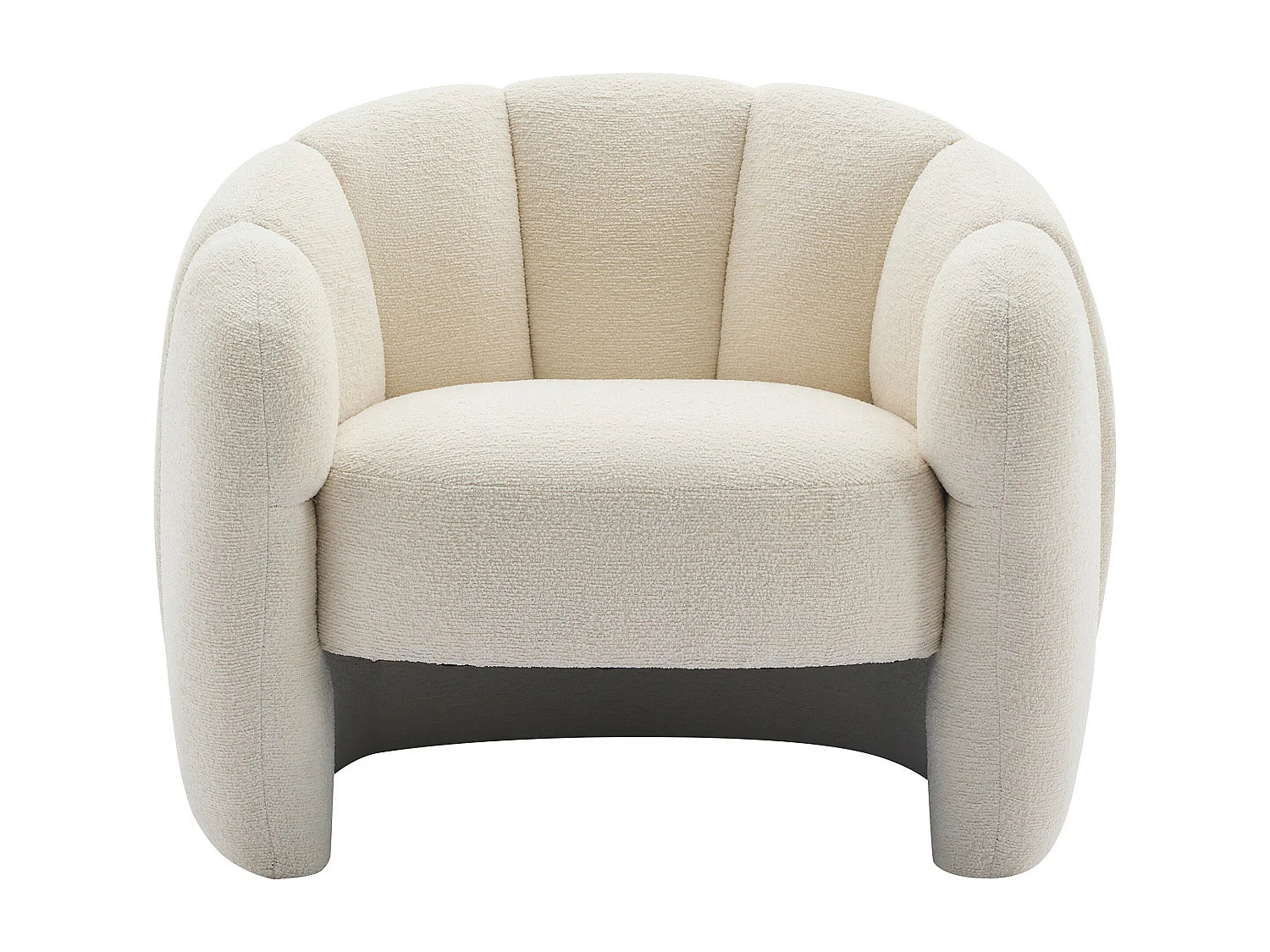 Fauteuil coquillage Bubble en tissu chenille beige - DELIPO