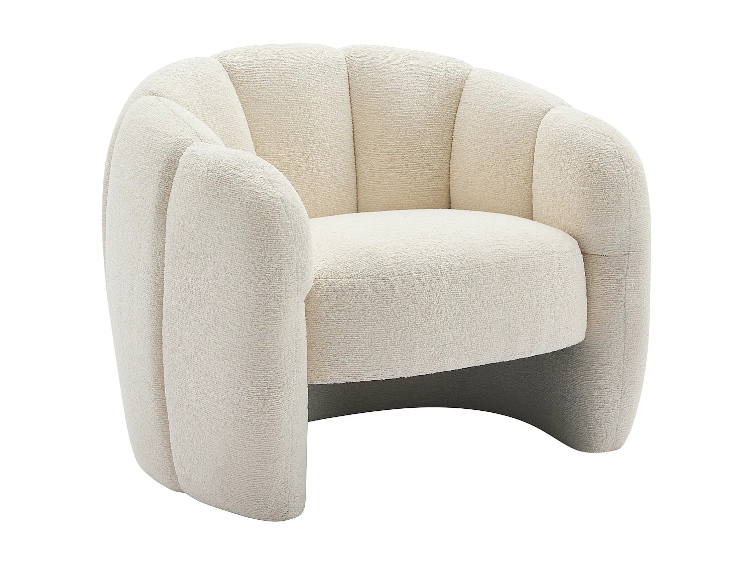 Fauteuil coquillage Bubble en tissu chenille beige - DELIPO