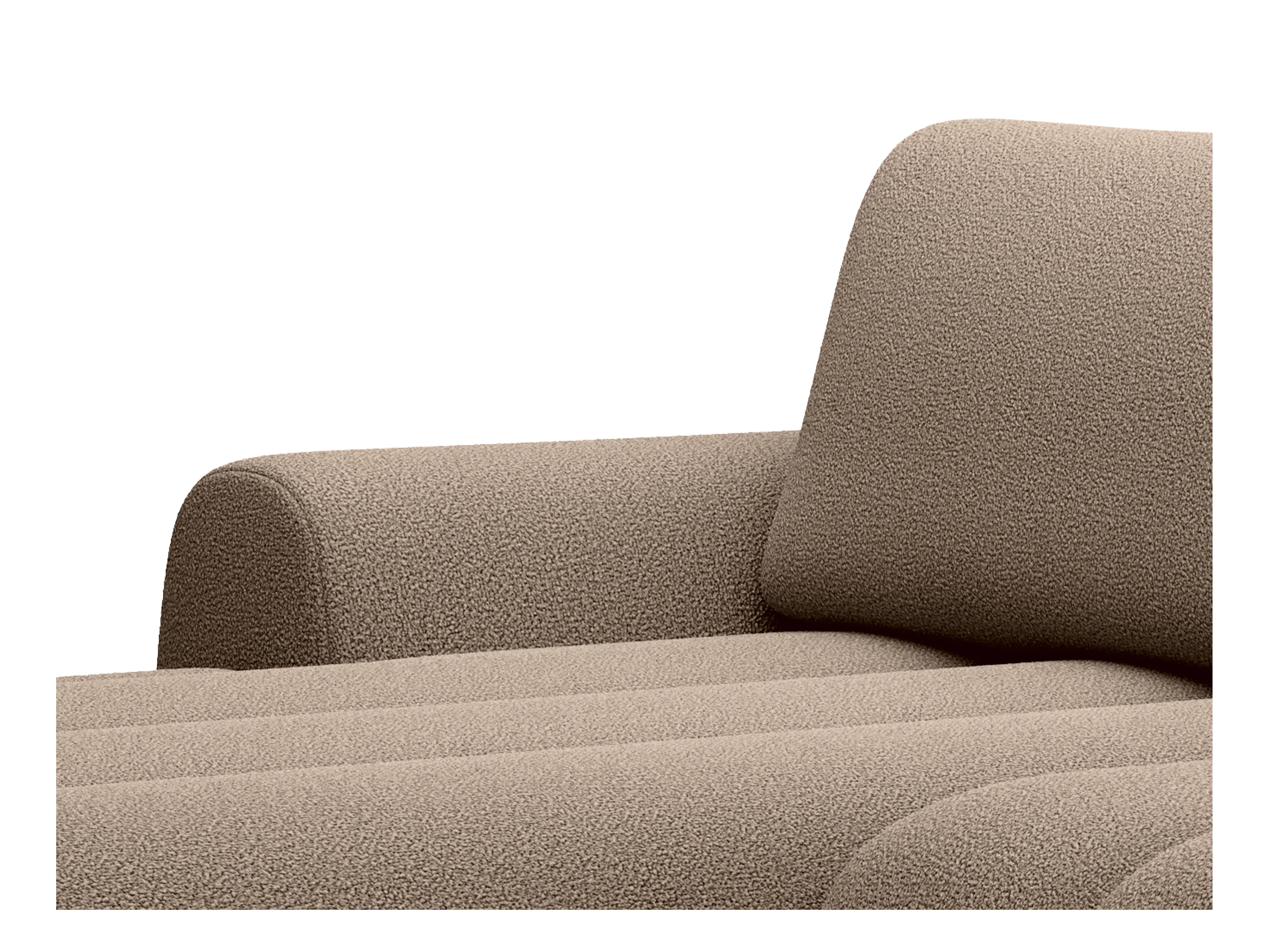 Canapé Bubble d'angle gauche convertible en tissu marron - FRIDORA
