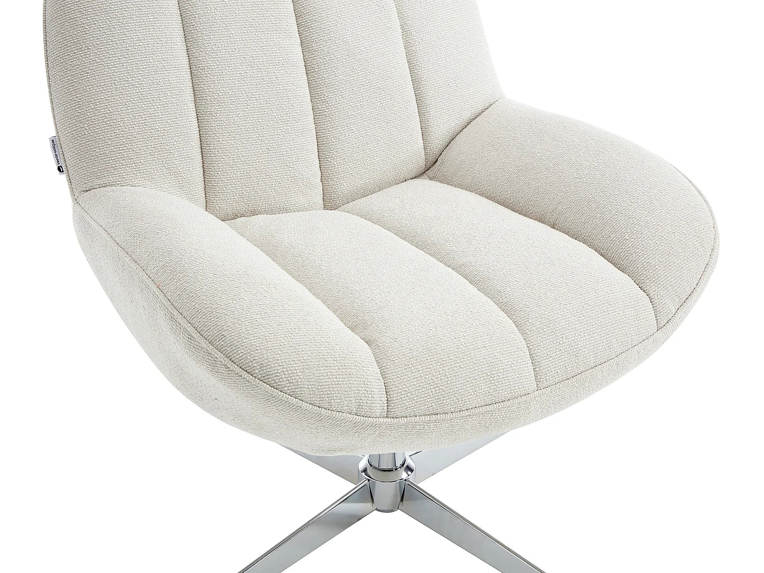 Fauteuil Bubble pivotant sur pieds en tissu texturé beige - VOLABO