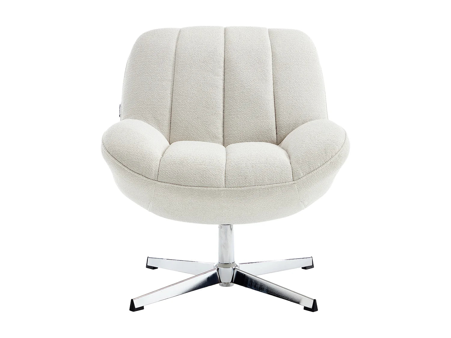 Fauteuil Bubble pivotant sur pieds en tissu texturé beige - VOLABO