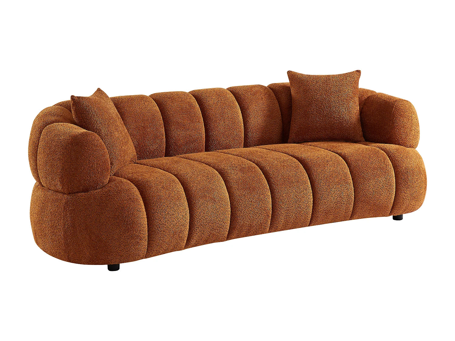 Canapé Bubble Design à 3 places en tissu bouclette terracotta - COLIANI