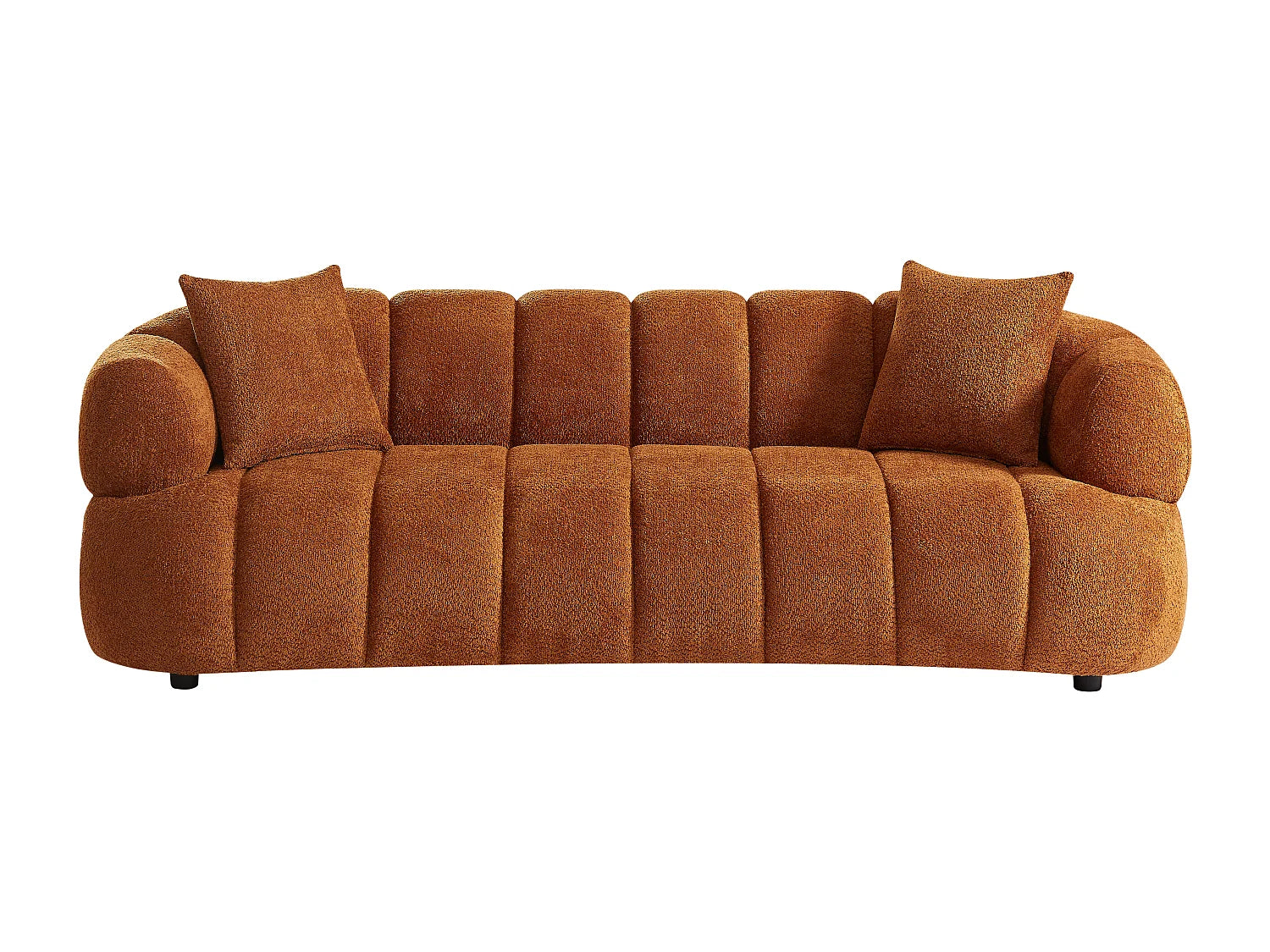 Canapé Bubble Design à 3 places en tissu bouclette terracotta - COLIANI
