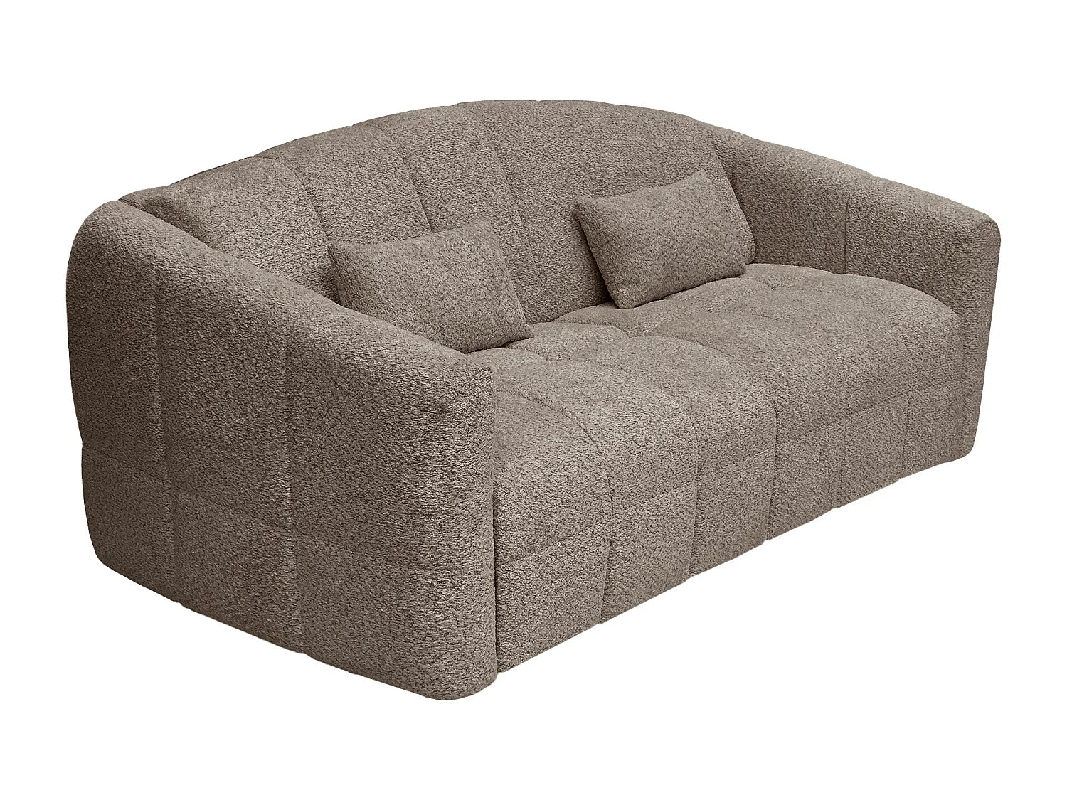 Canapé Bubble convertible express en tissu bouclette taupe - RETUNA