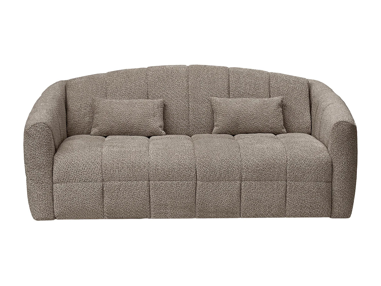 Canapé Bubble convertible express en tissu bouclette taupe - RETUNA