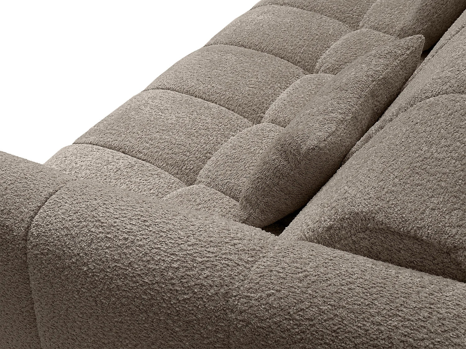 Canapé Bubble convertible express en tissu bouclette taupe - RETUNA