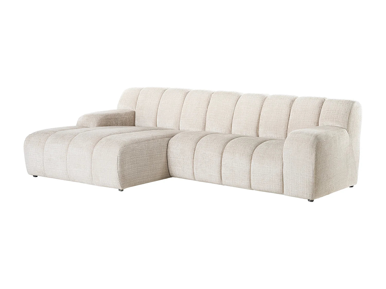 Canapé Bubble d'angle gauche scandinave beige - BELADON