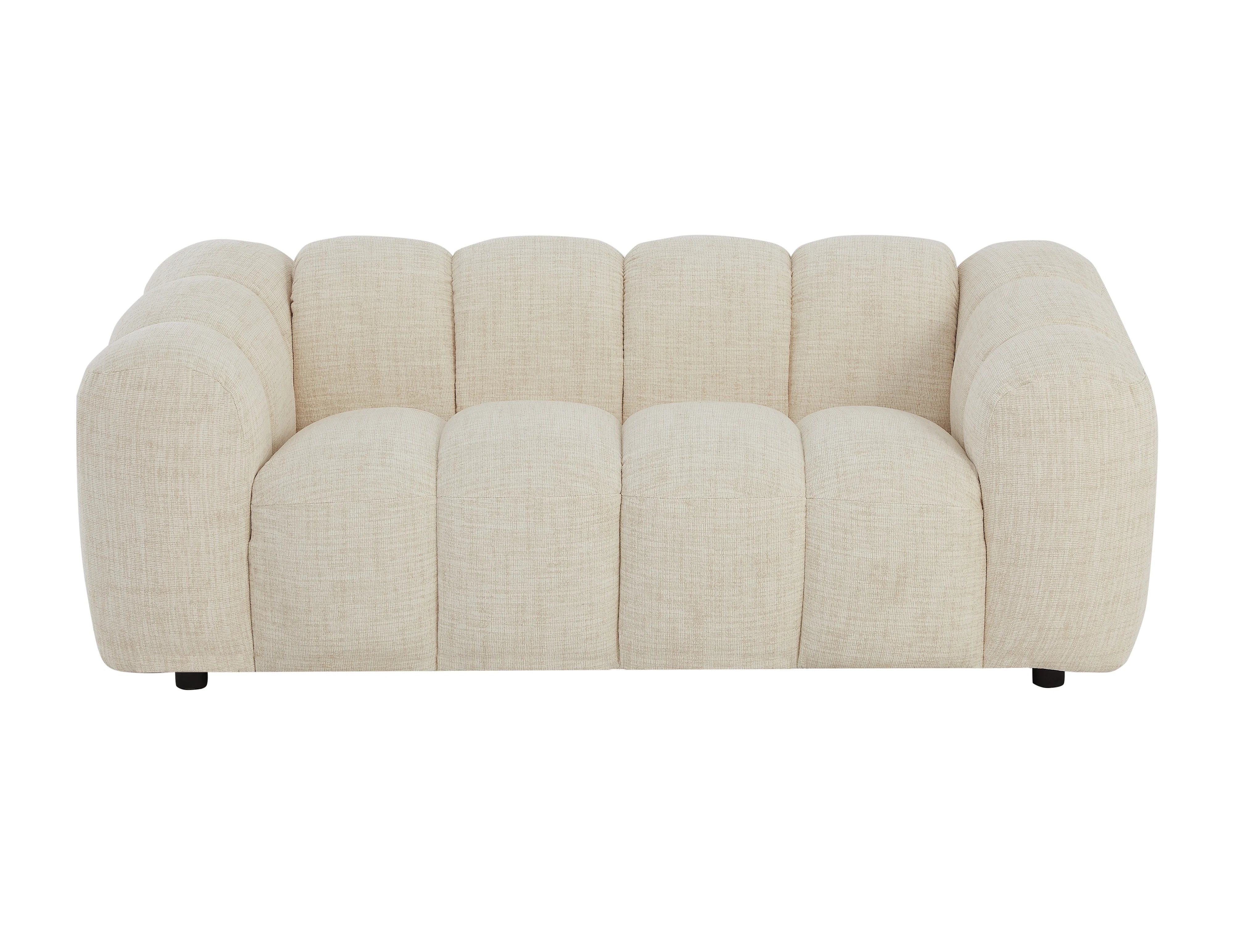 Canapé Bubble Organique 2 places en tissu chenille beige - NELIMAR