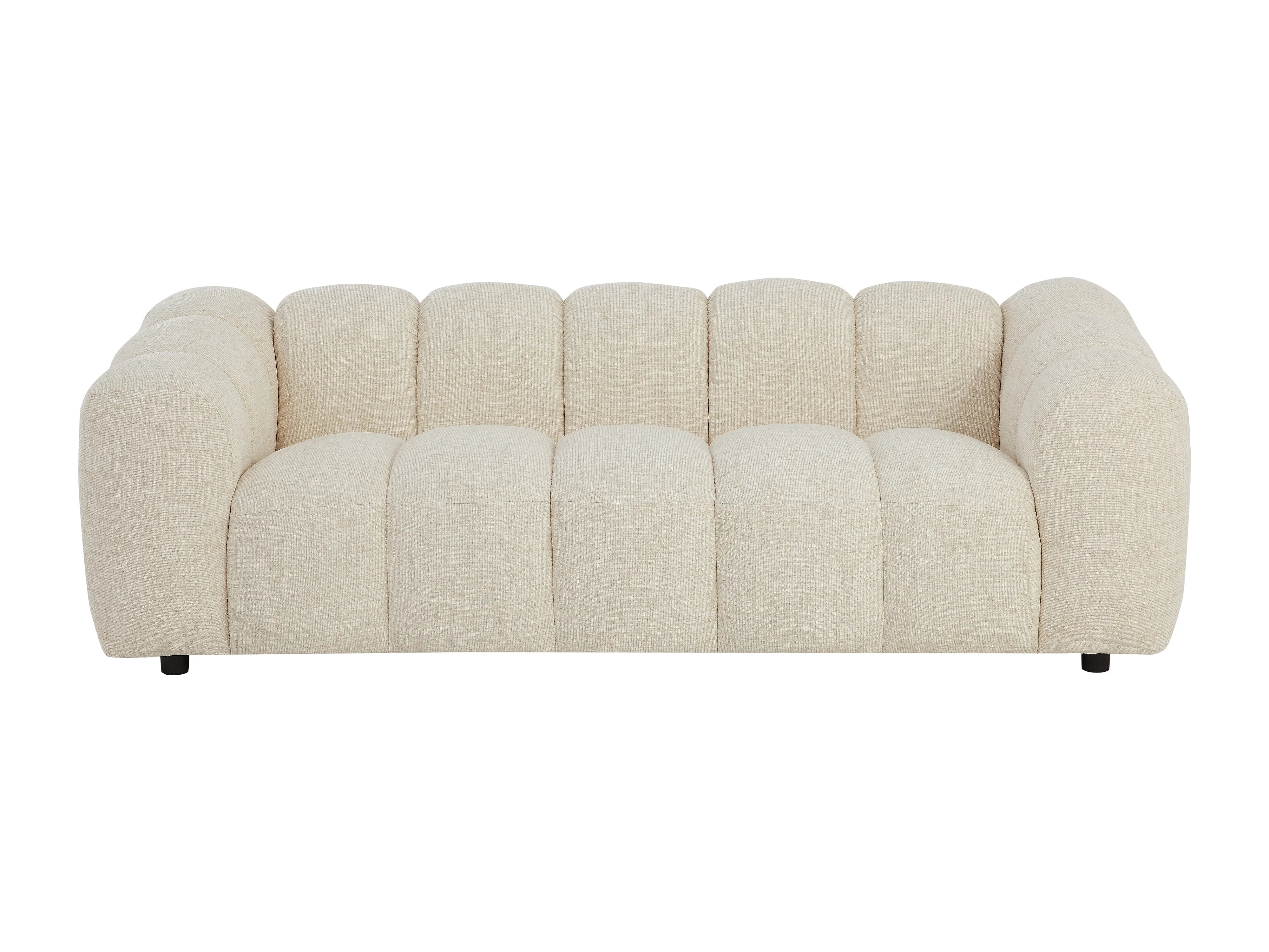 Canapé Bubble Organique 3 places en tissu chenille beige - NELIMAR