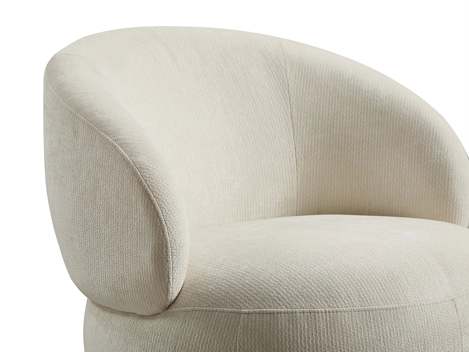 Fauteuil Bubble rotatif en tissu texturé beige - LACAZO