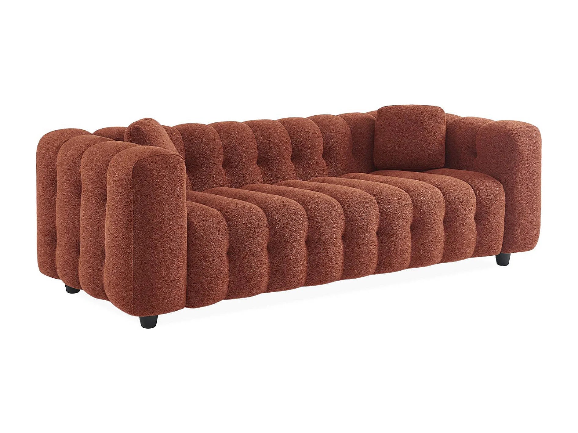 Canapé Bubble 3 places en bouclette terracotta - SWEEK