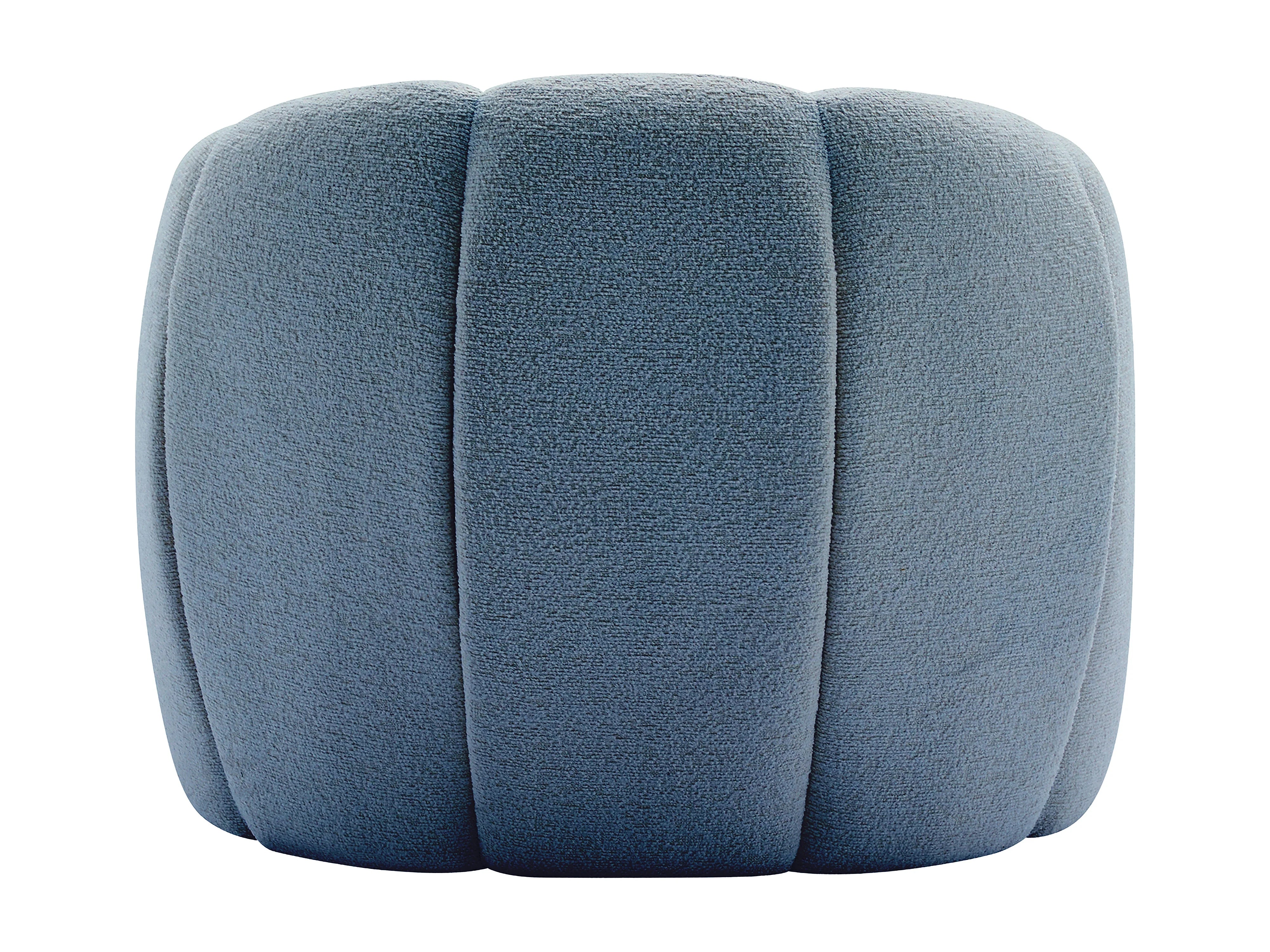 Fauteuil coquillage en tissu chenille bleu DELIPO