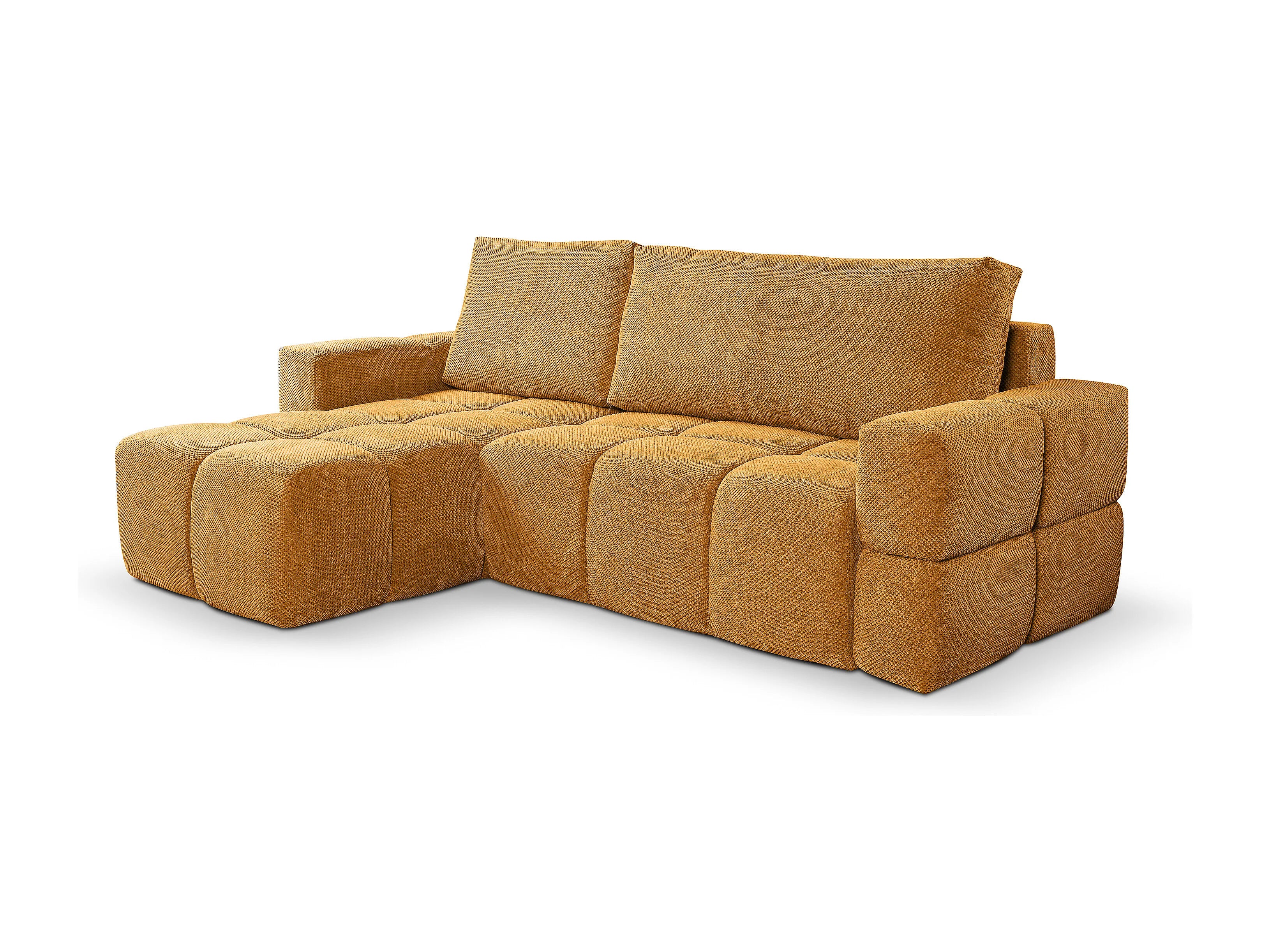 Canapé Bubble d’angle convertible jaune moutarde – MODENA