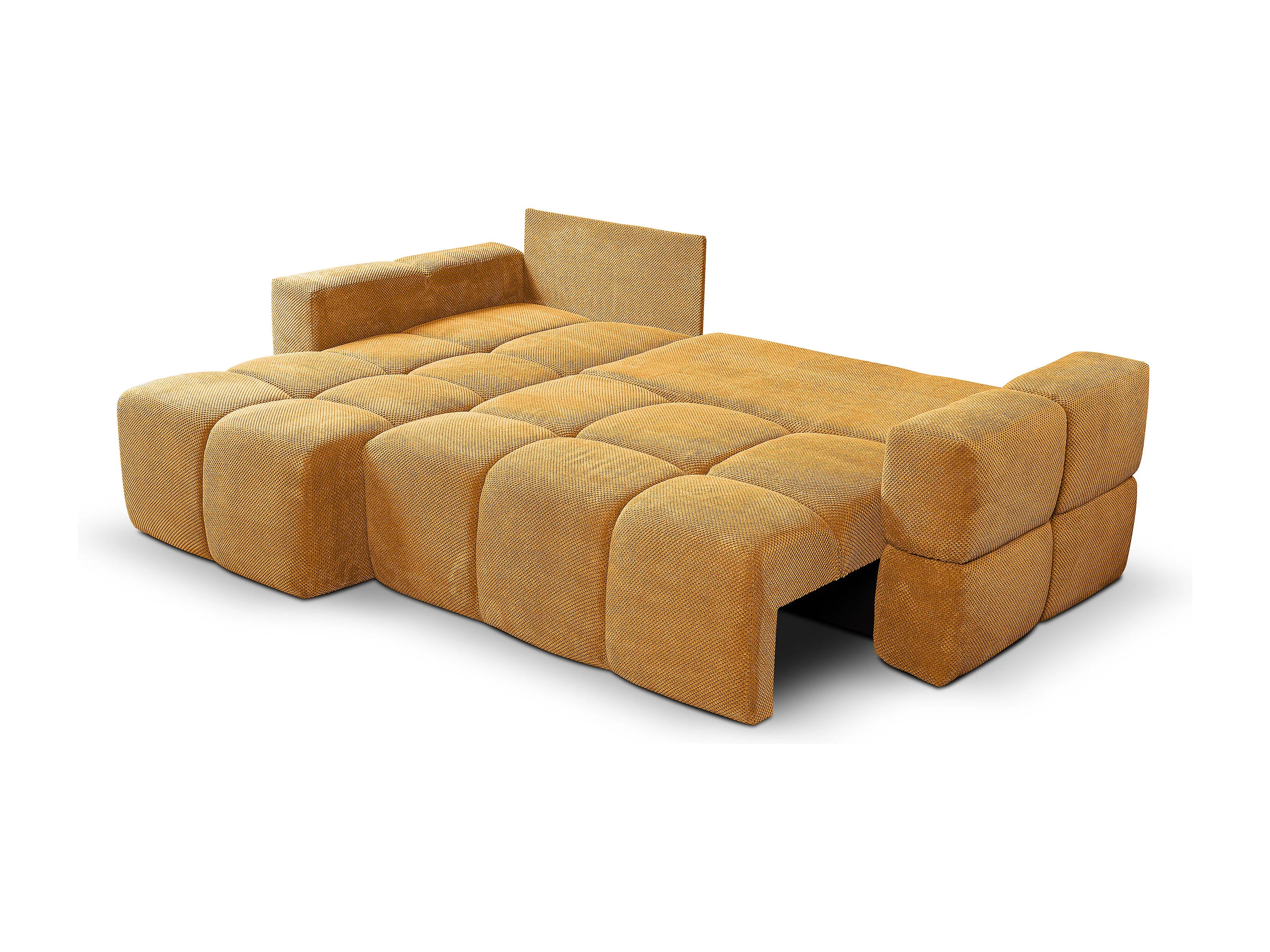 Canapé Bubble d’angle convertible jaune moutarde – MODENA