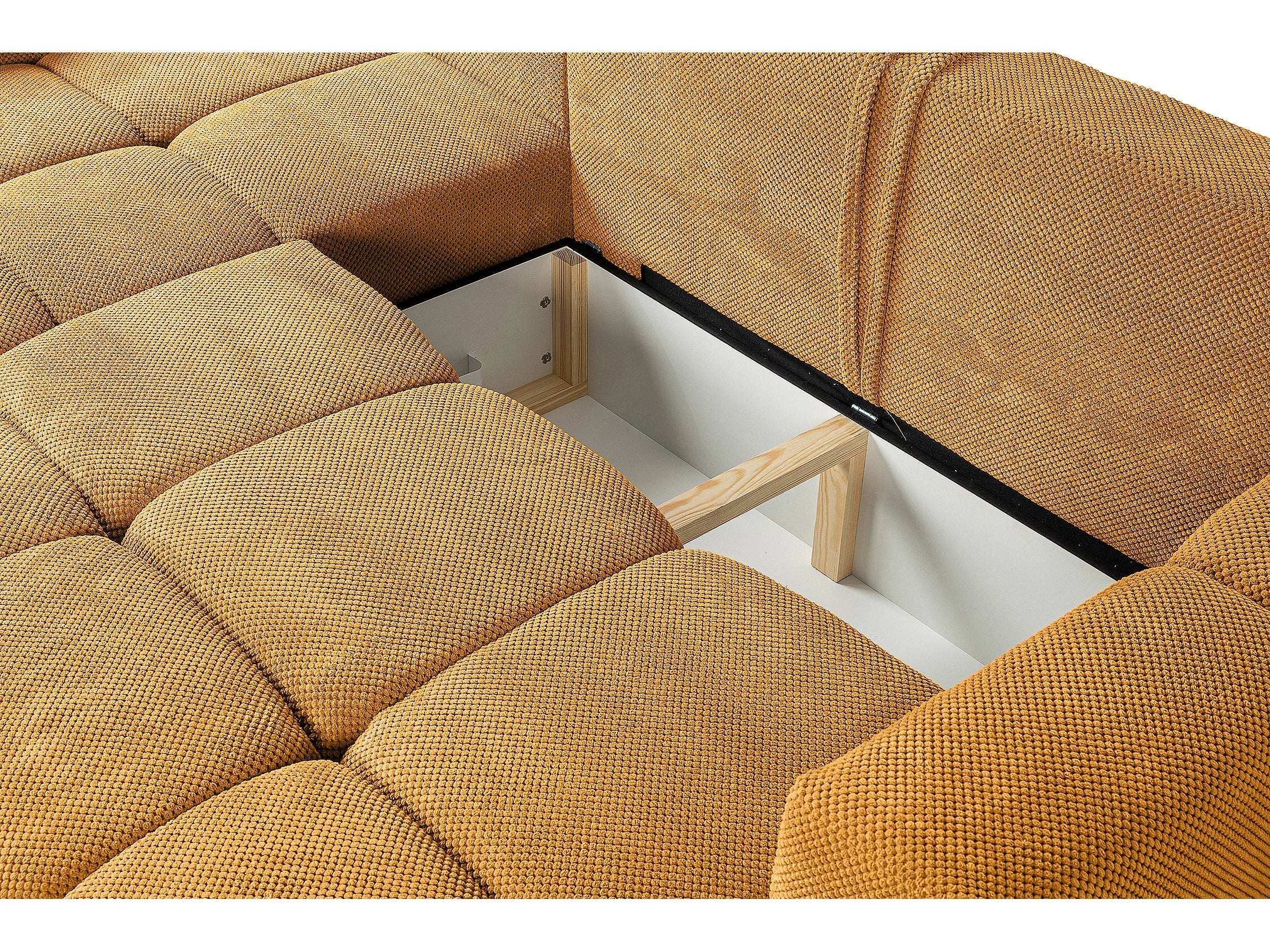 Canapé Bubble d’angle convertible jaune moutarde – MODENA