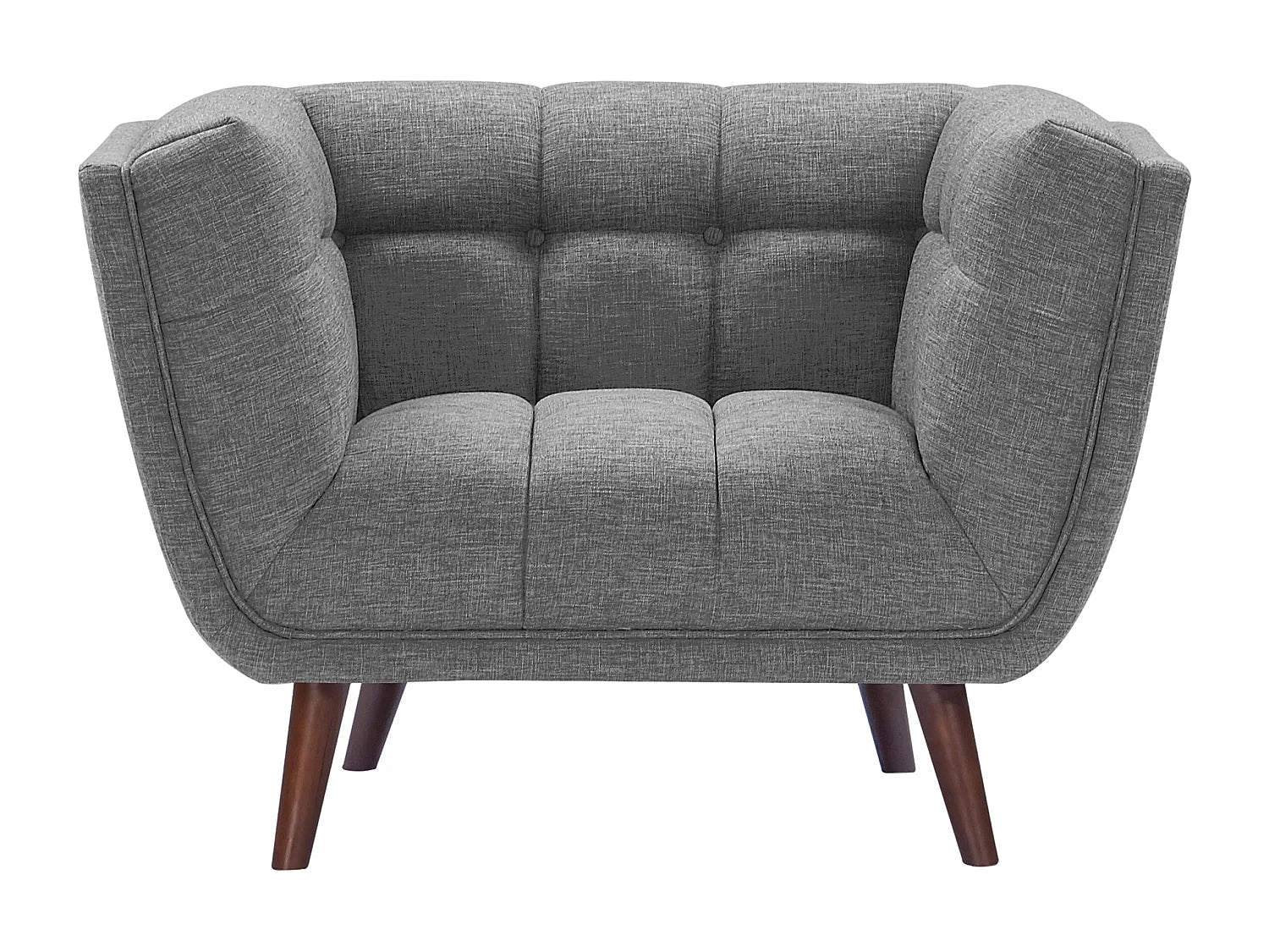 Fauteuil Bubble capitonné en tissu gris - CARMEN