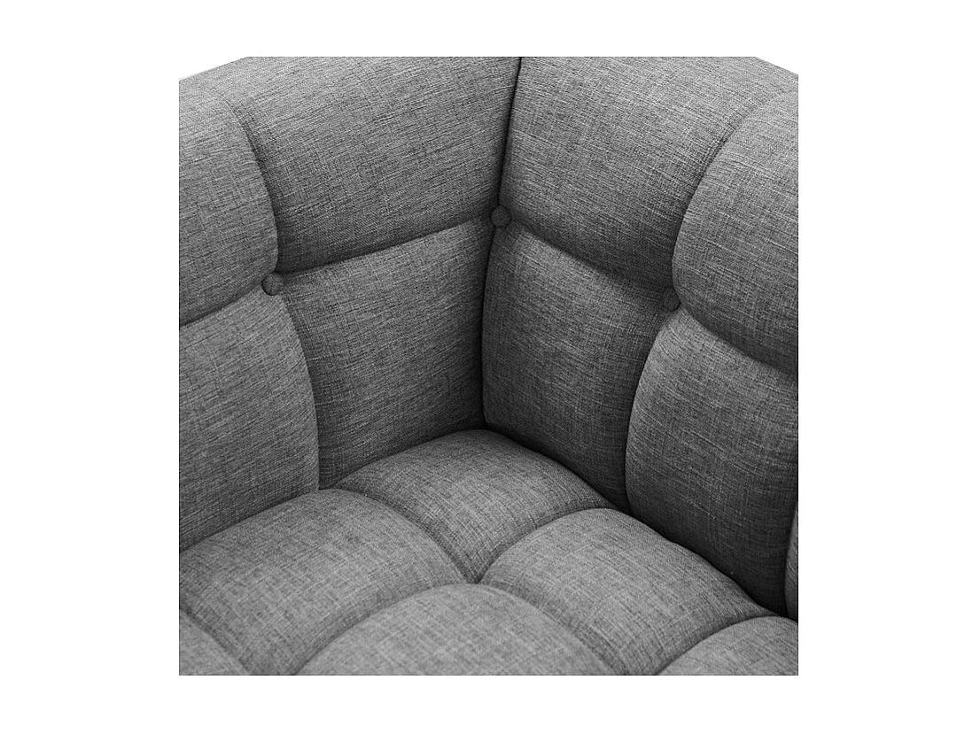 Fauteuil Bubble capitonné en tissu gris - CARMEN