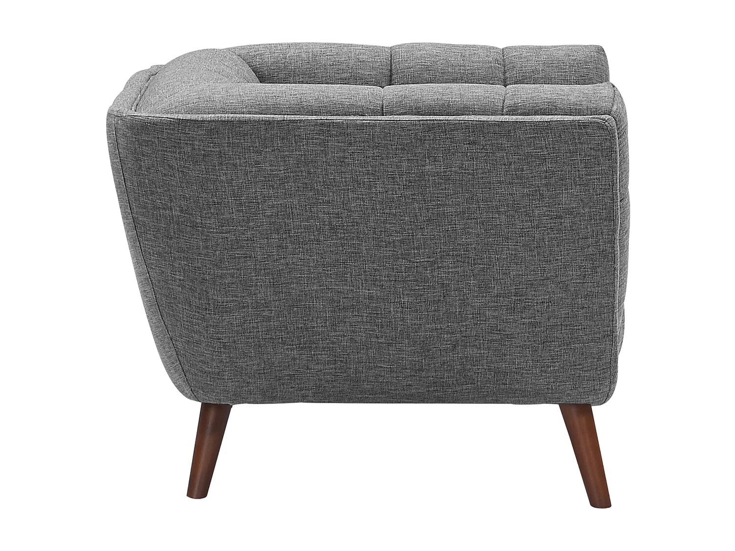 Fauteuil Bubble capitonné en tissu gris - CARMEN