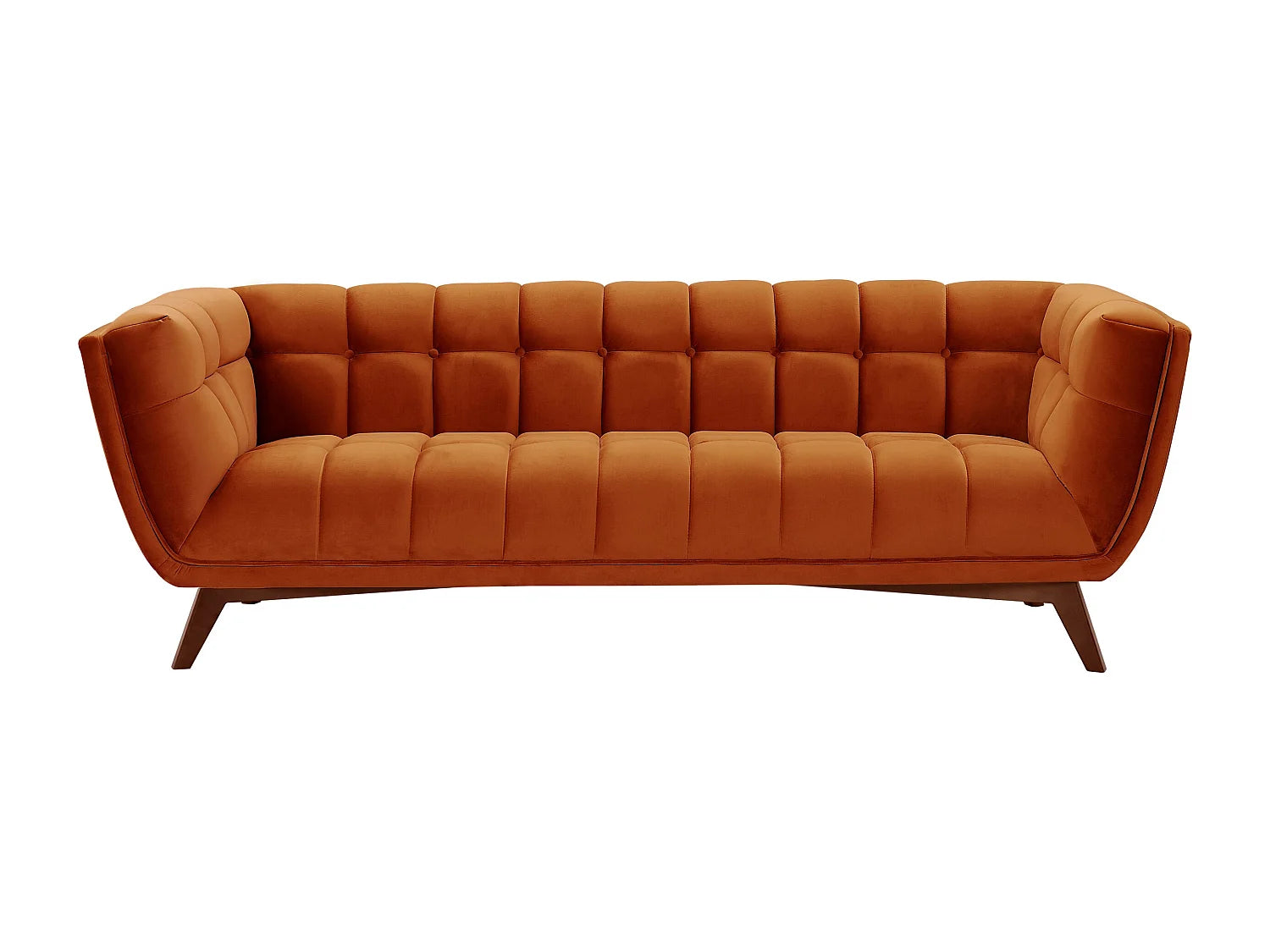 Canapé Bubble vintage en velours terracotta - MONA