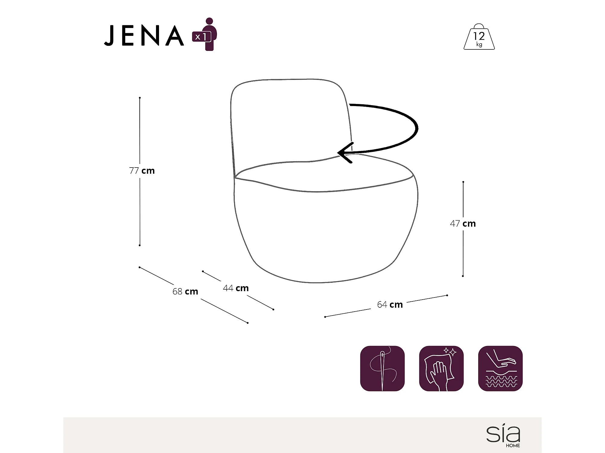 Fauteuil Bubble Design en bouclette taupe - JENA