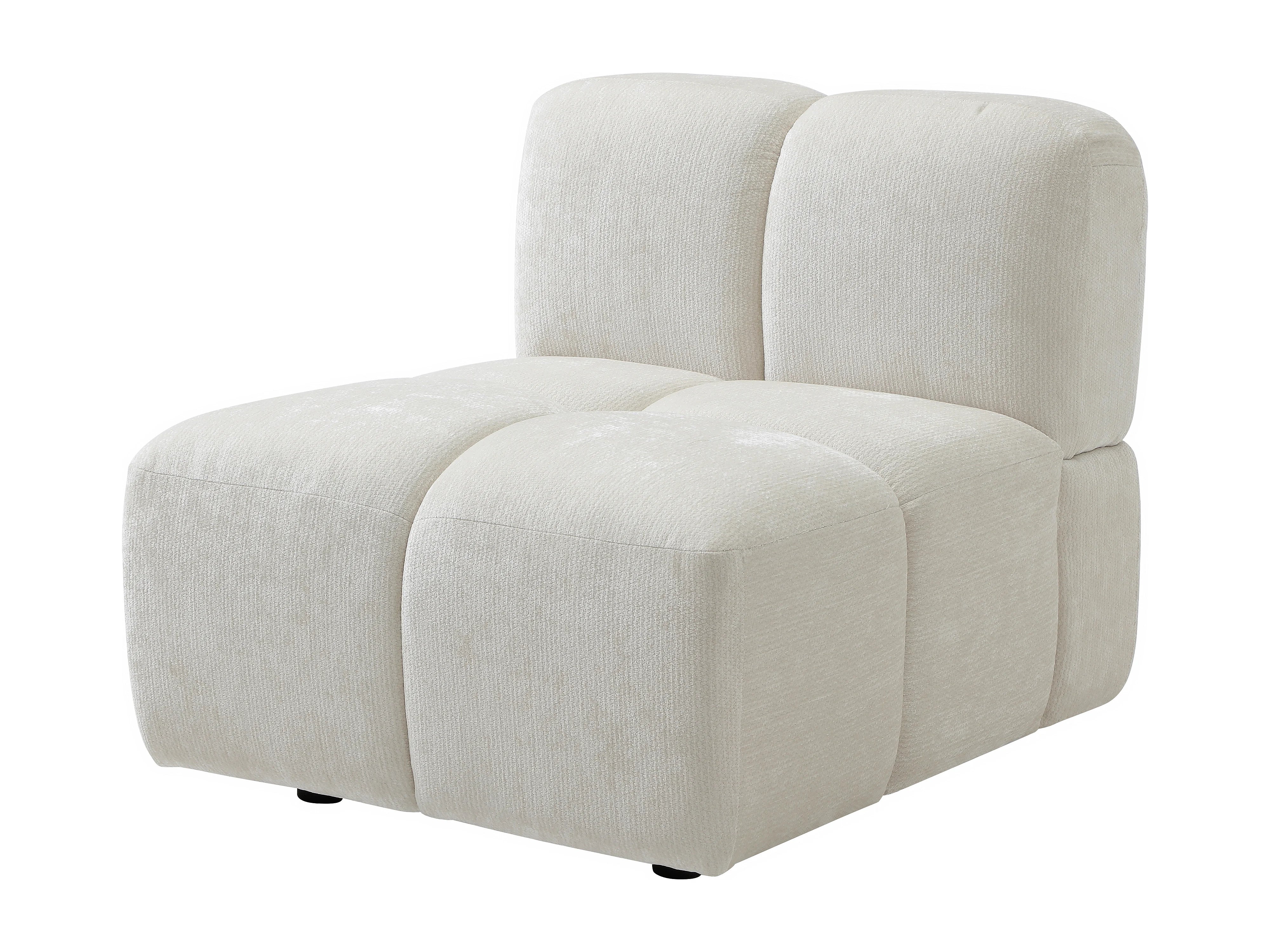 Canapé Bubble d'angle modulable 4 places blanc cassé - CARLIVI