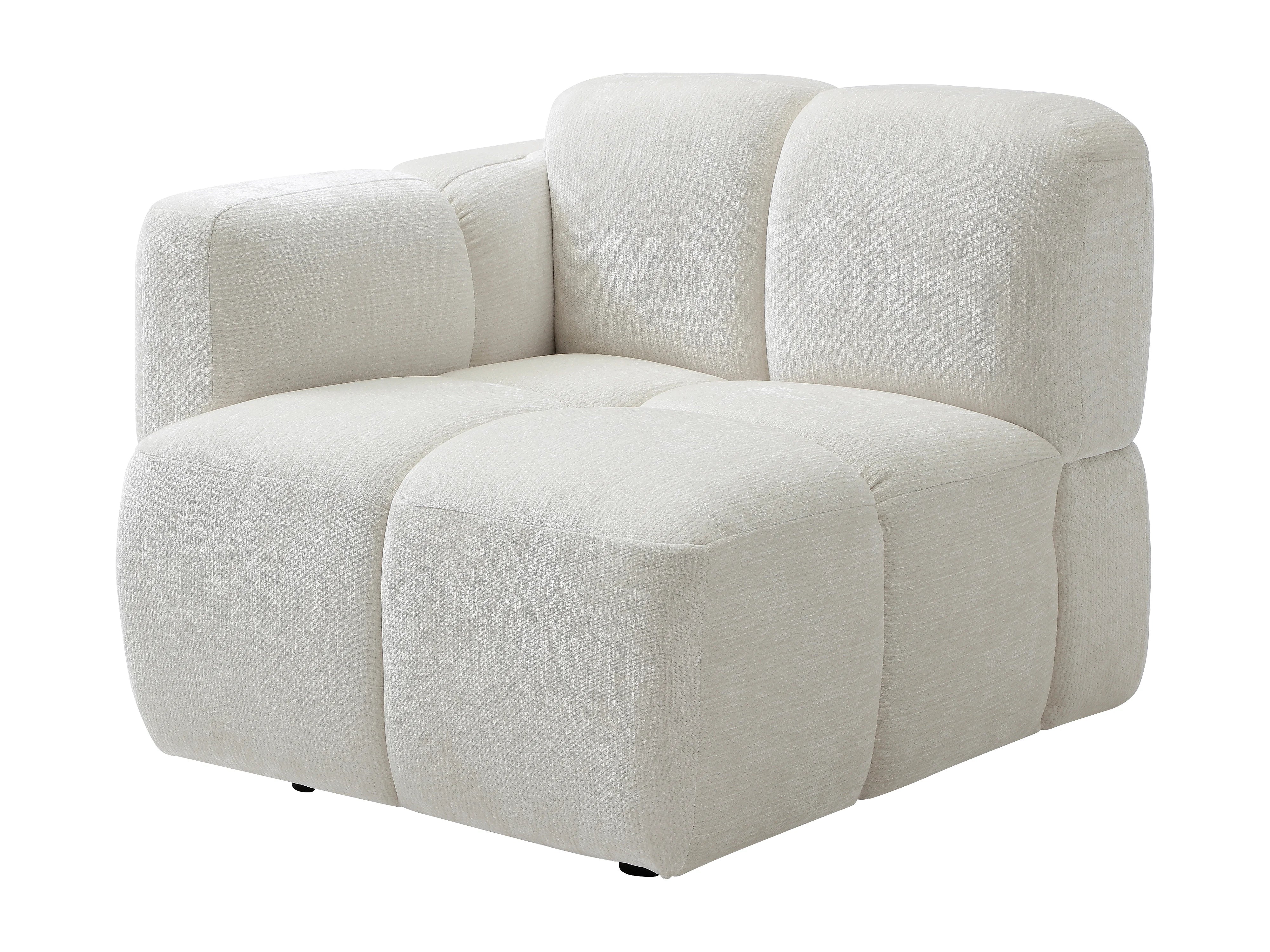Canapé Bubble d'angle modulable 4 places blanc cassé - CARLIVI