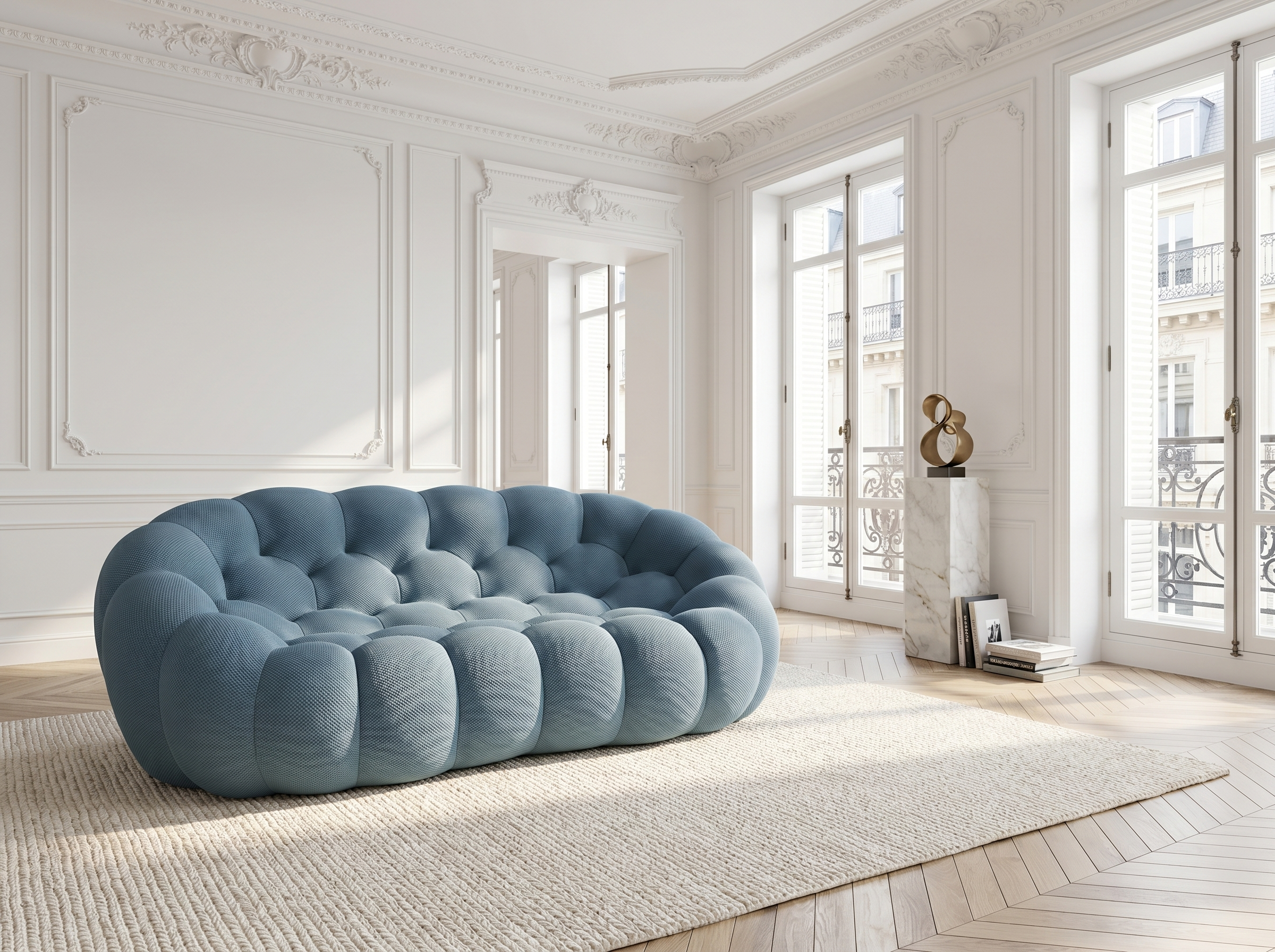 Canape Bubble Bleu Ardoise 2 places - Coco Living