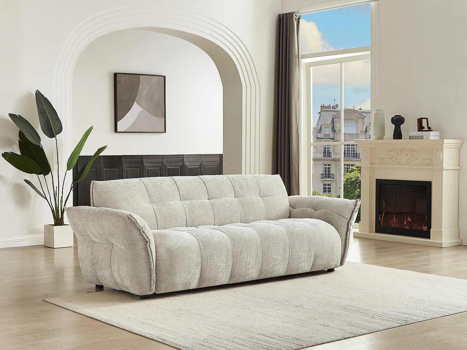 Canapé Bubble moderne aux accoudoirs enveloppants - NAPIZO