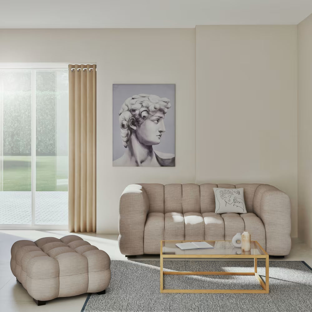 Canapé Bubble Capitonné à 2 places beige sable - LILO