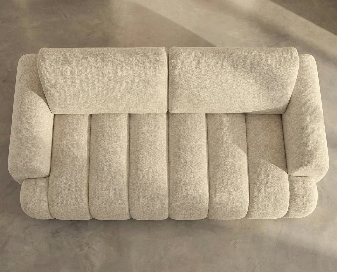 Canapé Bubble à 4 places convertible beige - FRIDORA