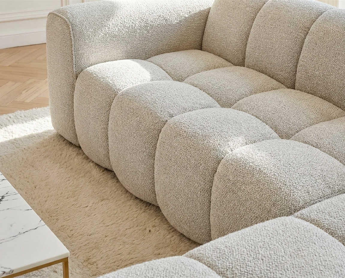 Canapé Bubble d'angle droit beige - CALESO
